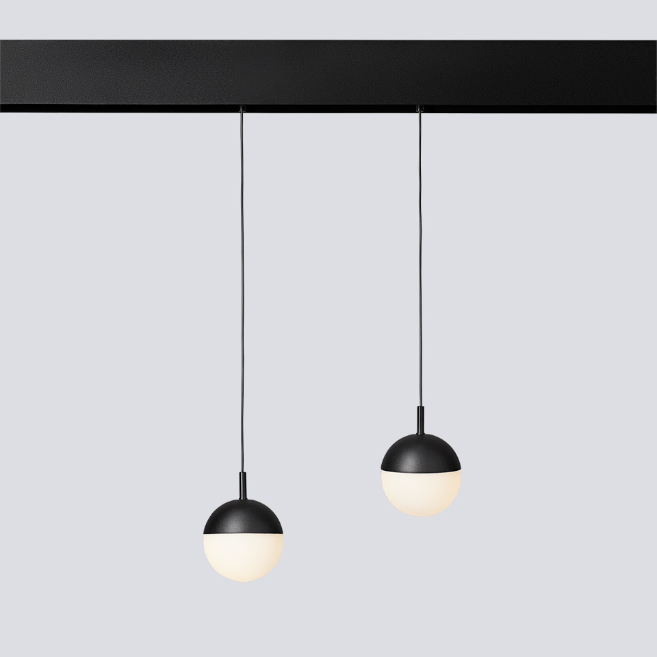 [KBLPA04D39ABS] Click Balo Pendant LED Dali &gt;90º Diffusseur Ice 3000K Noir Satiné ≈ 4W / &gt; 500 lm