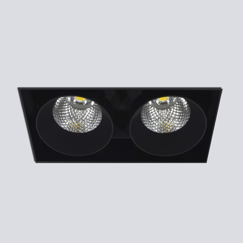 [RF22A20F25BBS] RINGO BOX 2.2 F LED PUSH 50º Clear Diffuser 2700K Nero satinato ≈ 17W / &gt;2500 lm