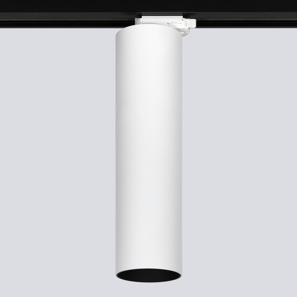 [TBT8A80D23BPB] TRACK TUBE 80 LED Dali 36º Diffuseur transparent 2700K Brillant polished + Noir Ø80 / ≈ 20W / &gt;3000 lm